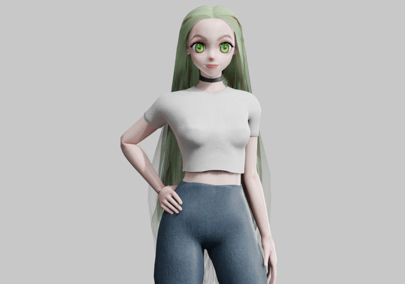 Słodka podstawowa dziewczyna V31813 Model 3D .c4d .max .obj .3ds .fbx .stl .blend 