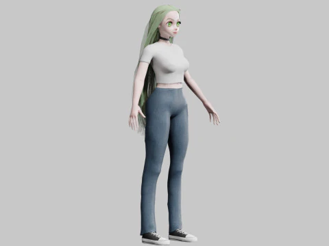 Słodka podstawowa dziewczyna V31813 Model 3D