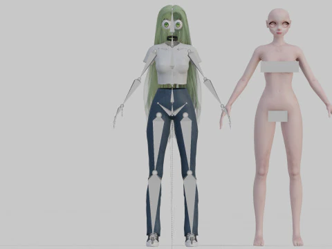 Słodka podstawowa dziewczyna V31813 Model 3D