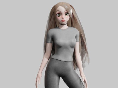 Teen anime Girl V28459 Modèle 3D
