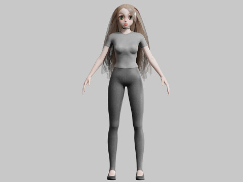 Teen anime Girl V28459 3D Модель