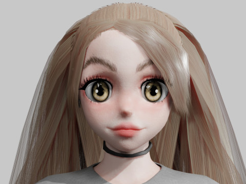 Teen anime Girl V28459 3D Модель