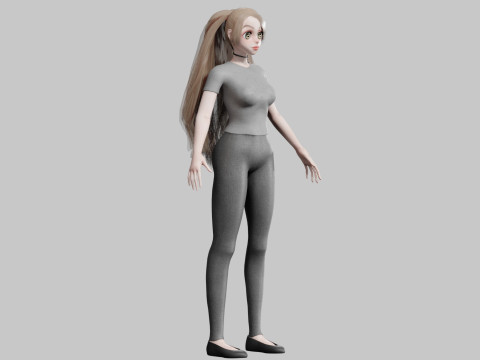 Teen anime Girl V28459 3D Модель