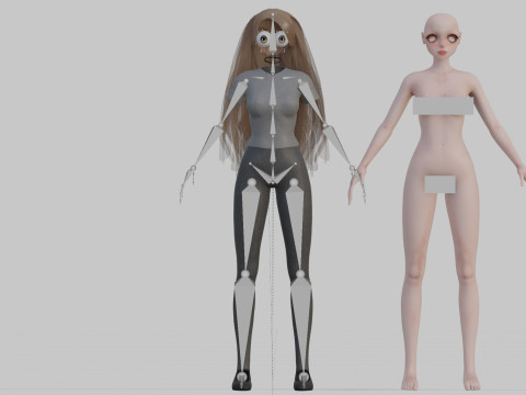 Teen anime Girl V28459 3D Модель