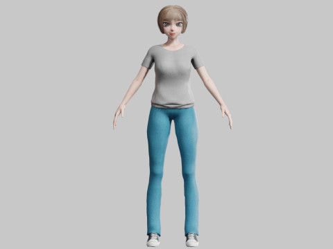 Young anime Girl V30296 3D 模型