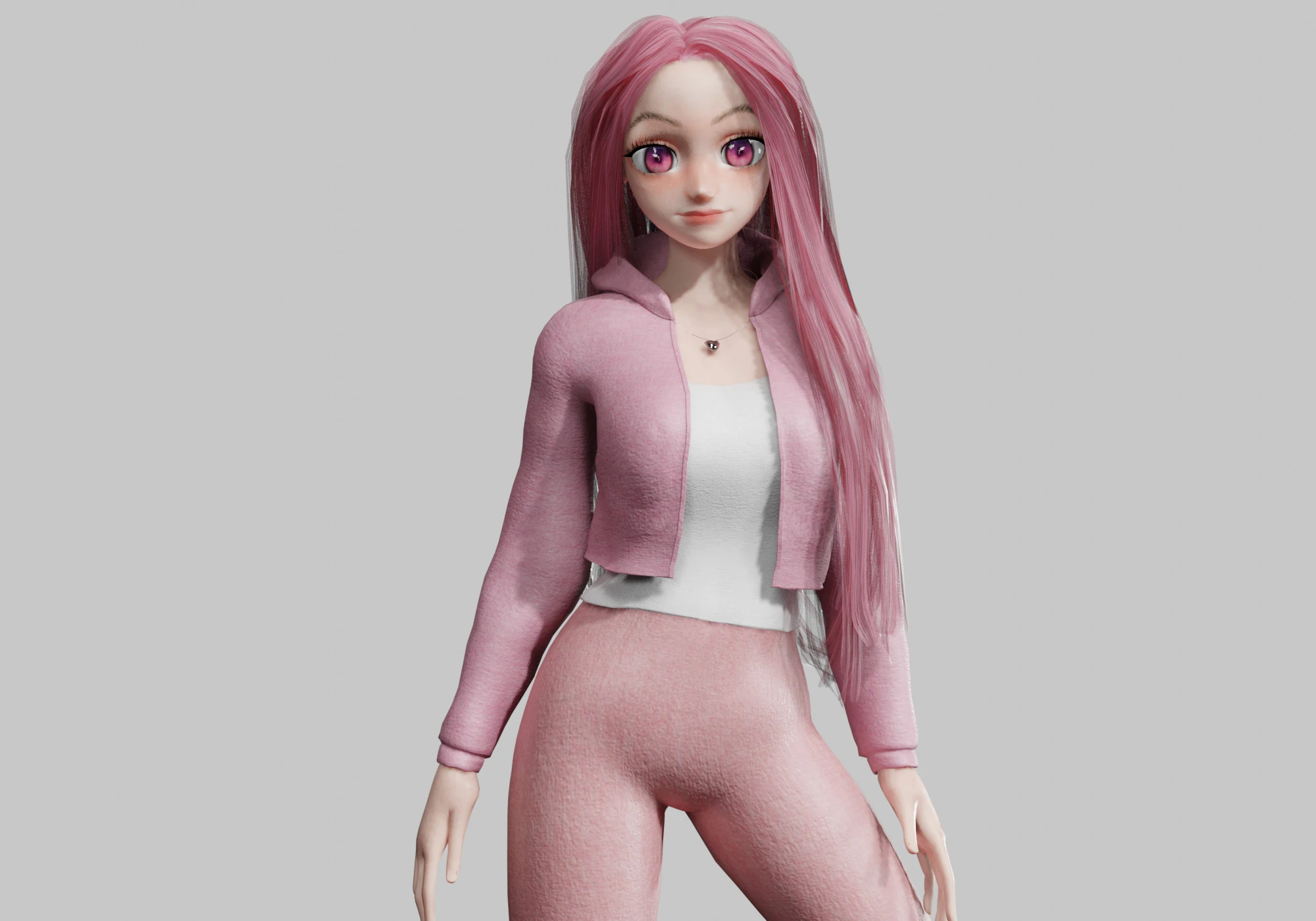 Young cute Girl V38332 3D Model .c4d .max .obj .3ds .fbx .stl .blend 