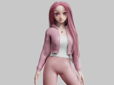 Gadis muda yang cantik V38332 Model 3D