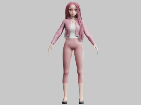 Young cute Girl V38332 3D Model