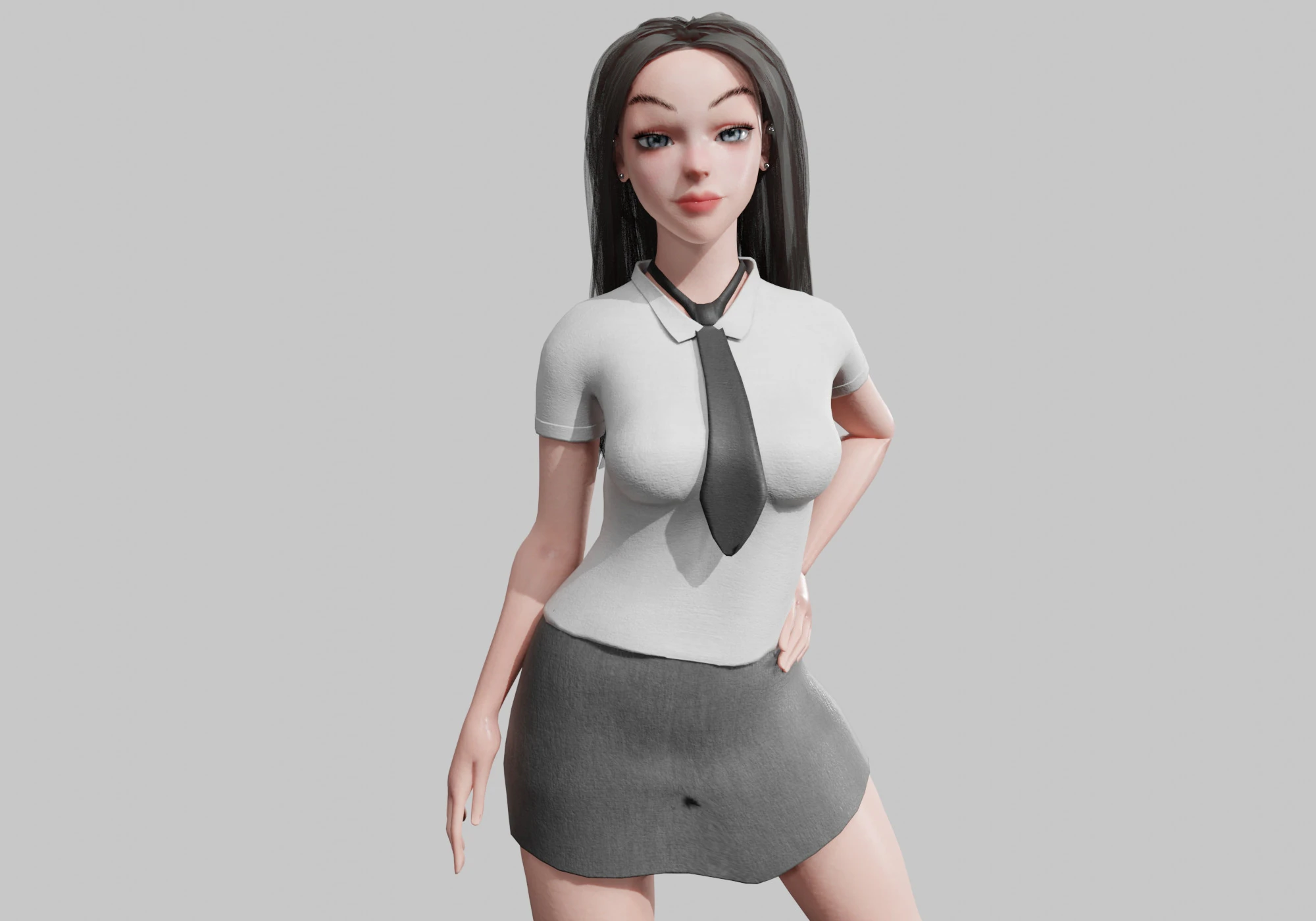 Basic cool woman V31631 3D Model .c4d .max .obj .3ds .fbx .stl .blend 