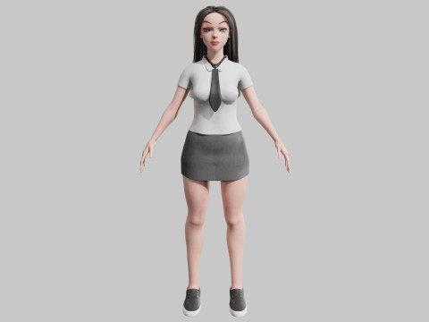 Basic cool woman V31631 3D Модель