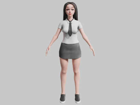 Basic cool woman V31631 3D Model