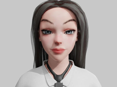 Basic cool woman V31631 3D Model
