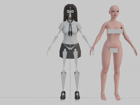 Basic cool woman V31631 3D Model