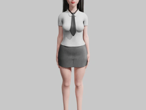 Basic cool woman V31631 3D Model