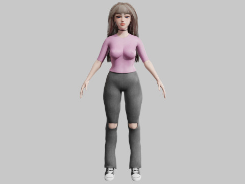 Basic cute Woman V36034 3D मॉडल