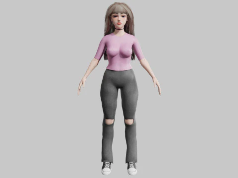 Basic cute Woman V36034 3D Model