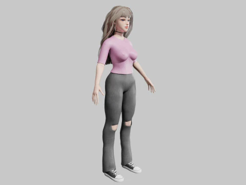 Basic cute Woman V36034 3D Model