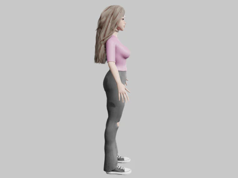 Basic cute Woman V36034 3D Model