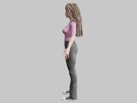 Basic cute Woman V36034 3D Model