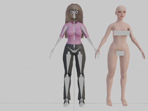 Basic cute Woman V36034 3D Model