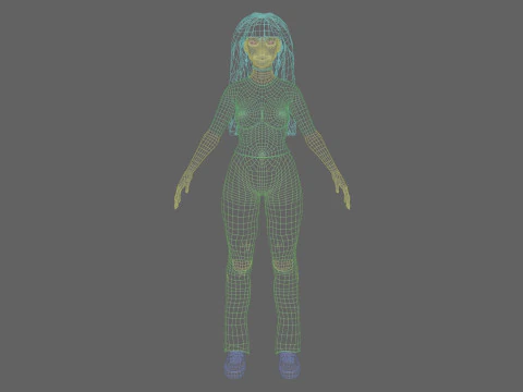 Basic cute Woman V36034 3D Model