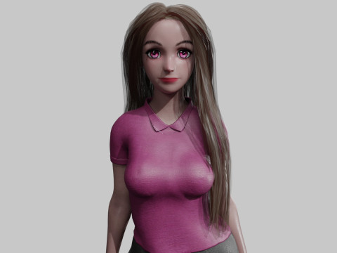 Basic sweet Woman V37674 3D Model