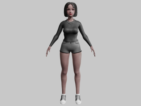 Beautiful black Woman V30620 3D Model