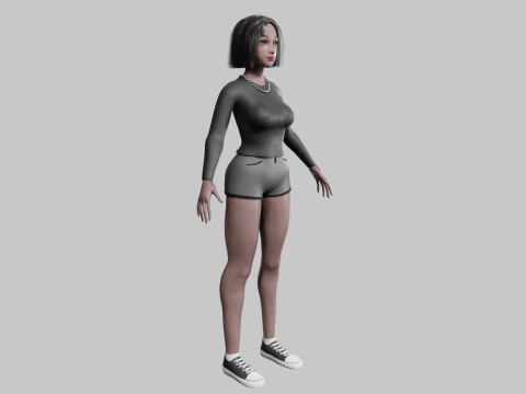 Beautiful black Woman V30620 3D Model