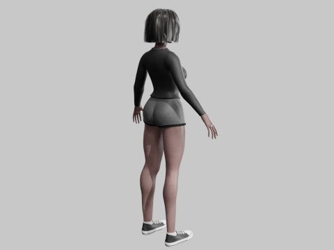 Beautiful black Woman V30620 3D Model