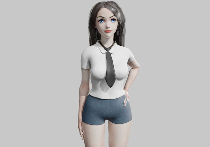 Beautiful Pretty Woman V34125 3D Модель .c4d .max .obj .3ds .fbx .stl .blend