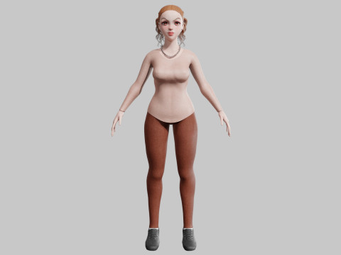Cartoon cute Woman V28910 3D Модель