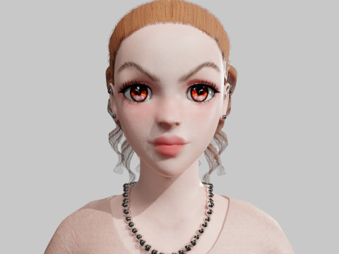 Cartoon cute Woman V28910 3D Модель