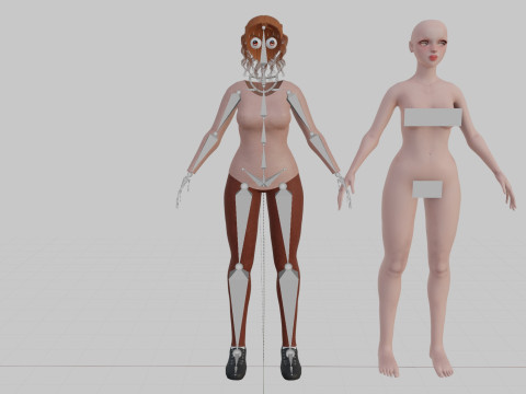 Cartoon cute Woman V28910 3D Модель