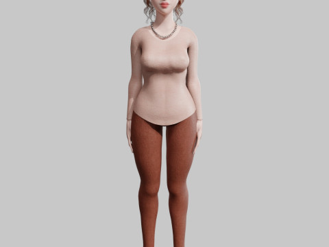 Cartoon cute Woman V28910 3D Модель
