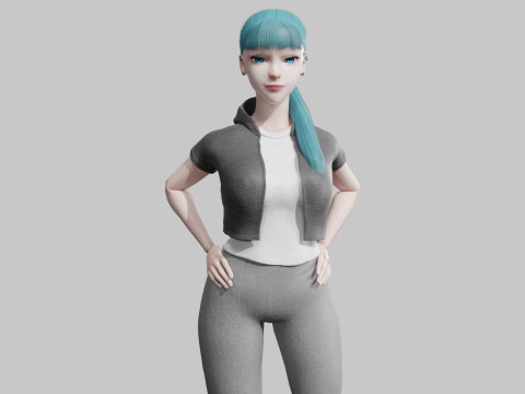 Cartoon Pretty Woman V27975 3D-Modell