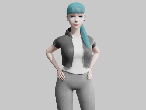 Mujer bonita de dibujos animados V27975 Modelo 3D