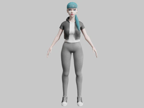 Cartoon Pretty Woman V27975 3D Model