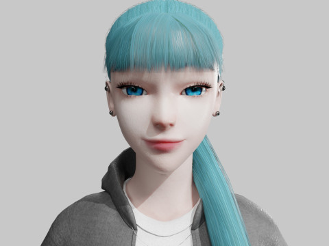 Cartoon Pretty Woman V27975 3D Model