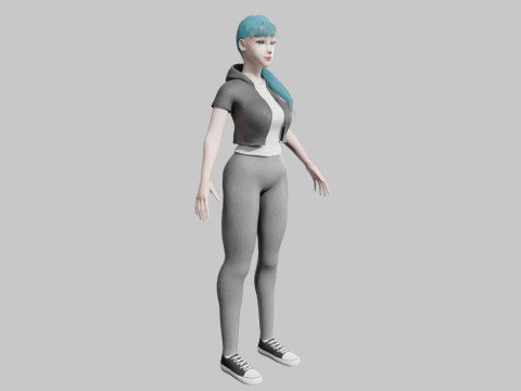 Cartoon Pretty Woman V27975 3D Model