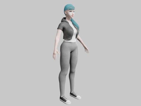 Cartoon Pretty Woman V27975 3D Model