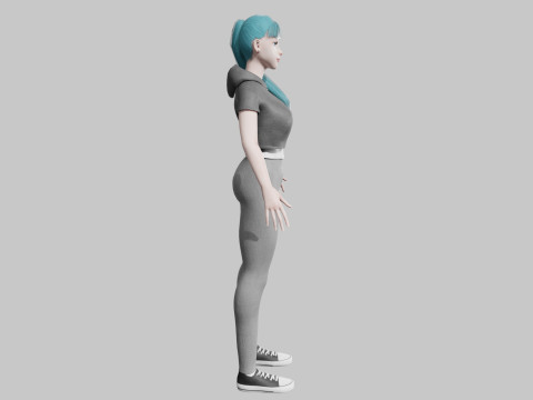 Cartoon Pretty Woman V27975 3D Model
