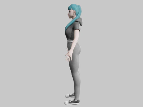 Cartoon Pretty Woman V27975 3D Model