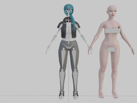 Cartoon Pretty Woman V27975 3D Model