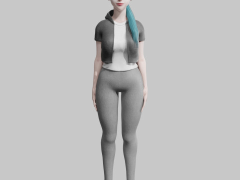 Cartoon Pretty Woman V27975 3D Model