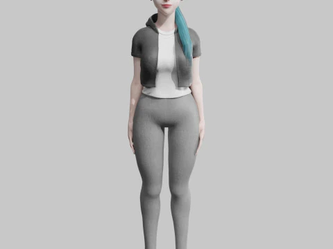 Cartoon Pretty Woman V27975 3D Model