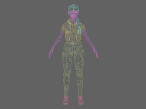 Cartoon Pretty Woman V27975 3D Model