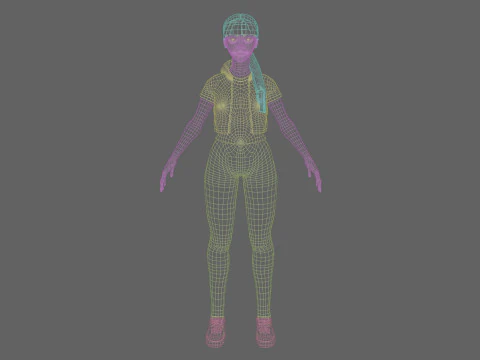 Cartoon Pretty Woman V27975 3D Model