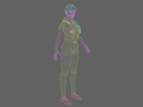 Cartoon Pretty Woman V27975 3D Model