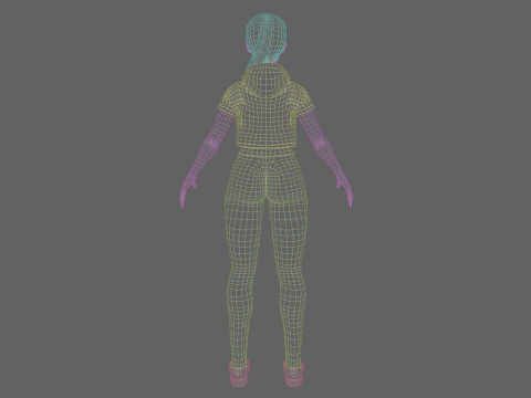 Cartoon Pretty Woman V27975 3D Model