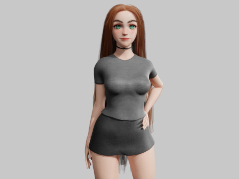 Classic cute Woman V38730 3D Model
